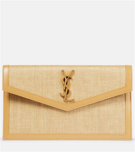 ysl uptown raffia|st laurent raffia pouch.